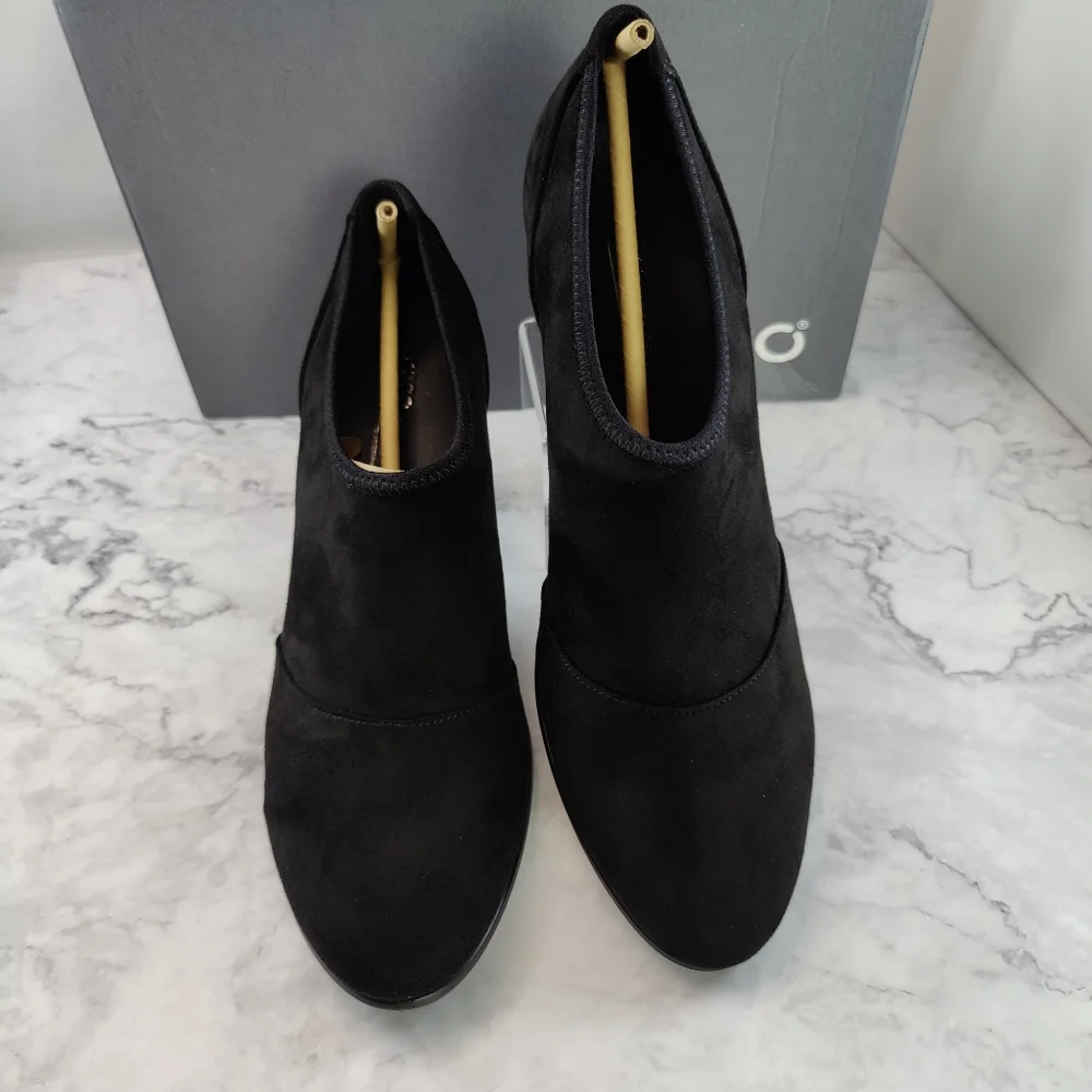 Ecco Shape 55 Plateau Stacked Heel Black Suede Bootie Size EU 41 US 10-10.5 NEW - Picture 9 of 11